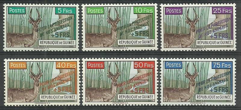 Znaczek Gwinea 1961 Mi 86-91 Czyste **