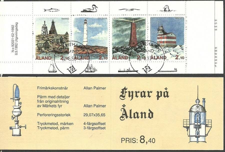Znaczek Wyspy Alandzkie 1992 Mi mh 1 Stemplowane