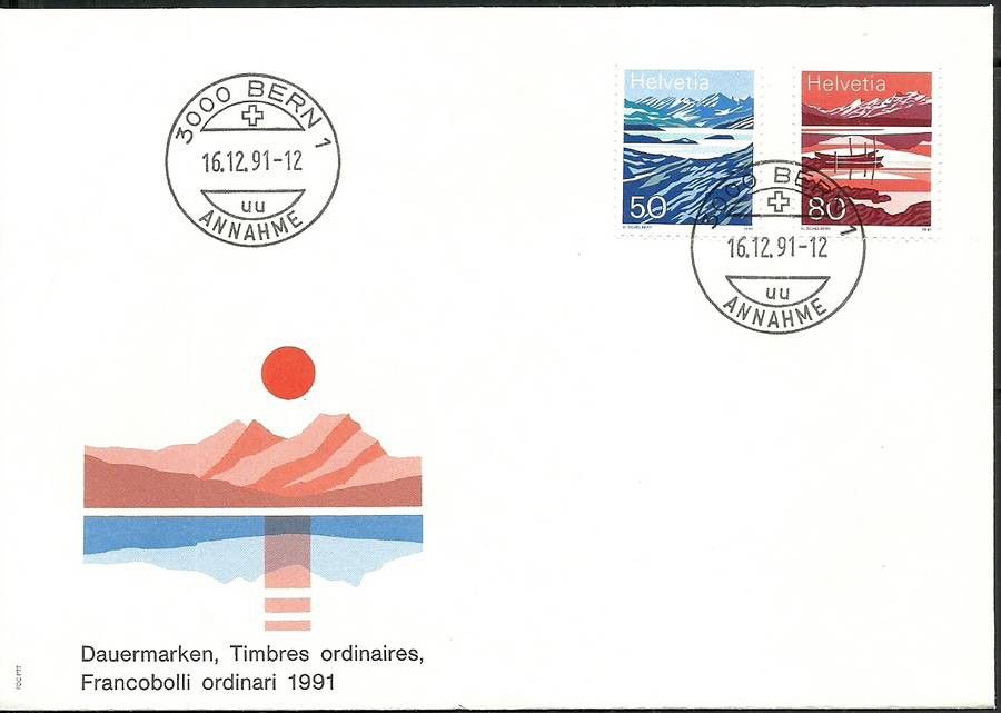 Znaczek Szwajcaria 1991 Mi 1459-1460 FDC