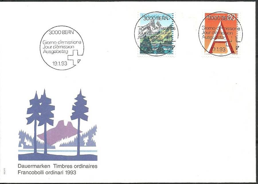 Znaczek Szwajcaria 1993 Mi 1489-1490 FDC
