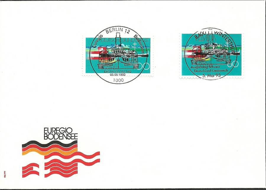 Znaczek Szwajcaria 1993 Mi 1501+GRM1678 FDC