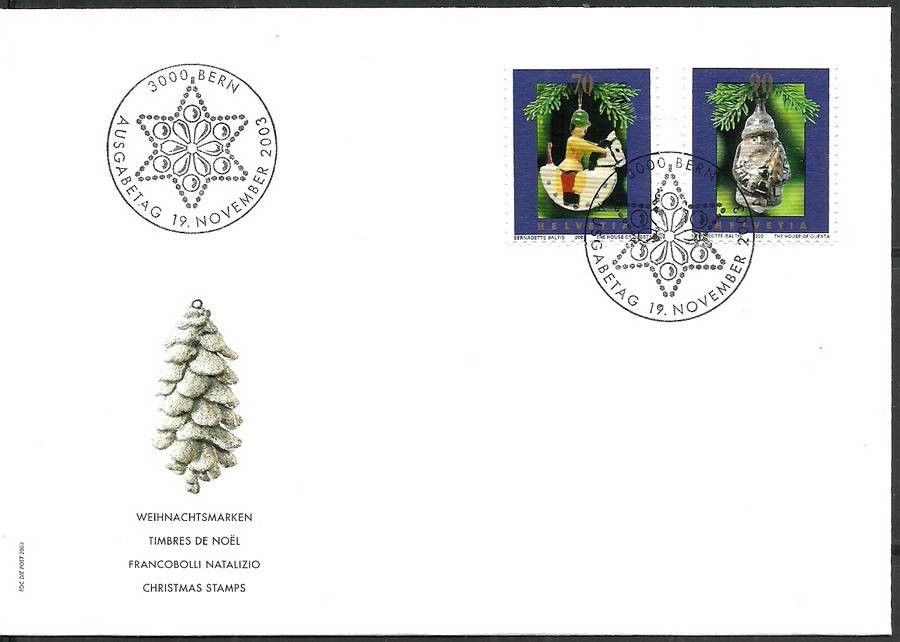 Znaczek Szwajcaria 2003 Mi 1857-1858 FDC