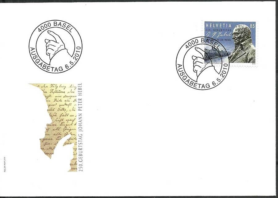 Znaczek Szwajcaria 2010 Mi 2153 FDC