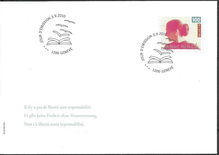 Znaczek Szwajcaria 2010 Mi 2173 FDC