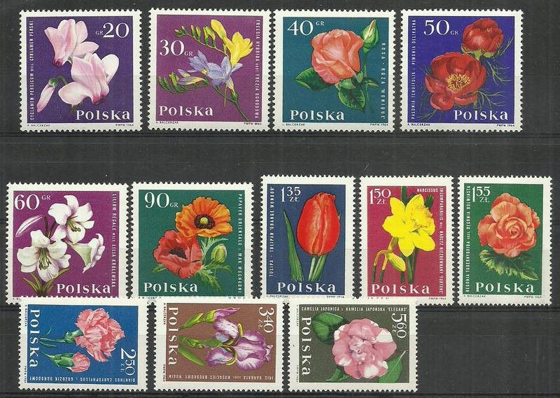Znaczek Polska 1964 Mi 1541-1552 Fi 1392-1403 Czyste **