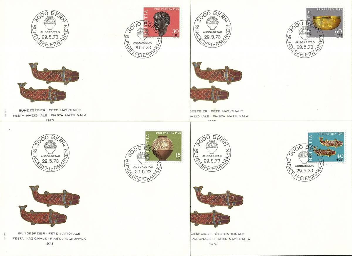 Znaczek Szwajcaria 1973 Mi 996-999 FDC