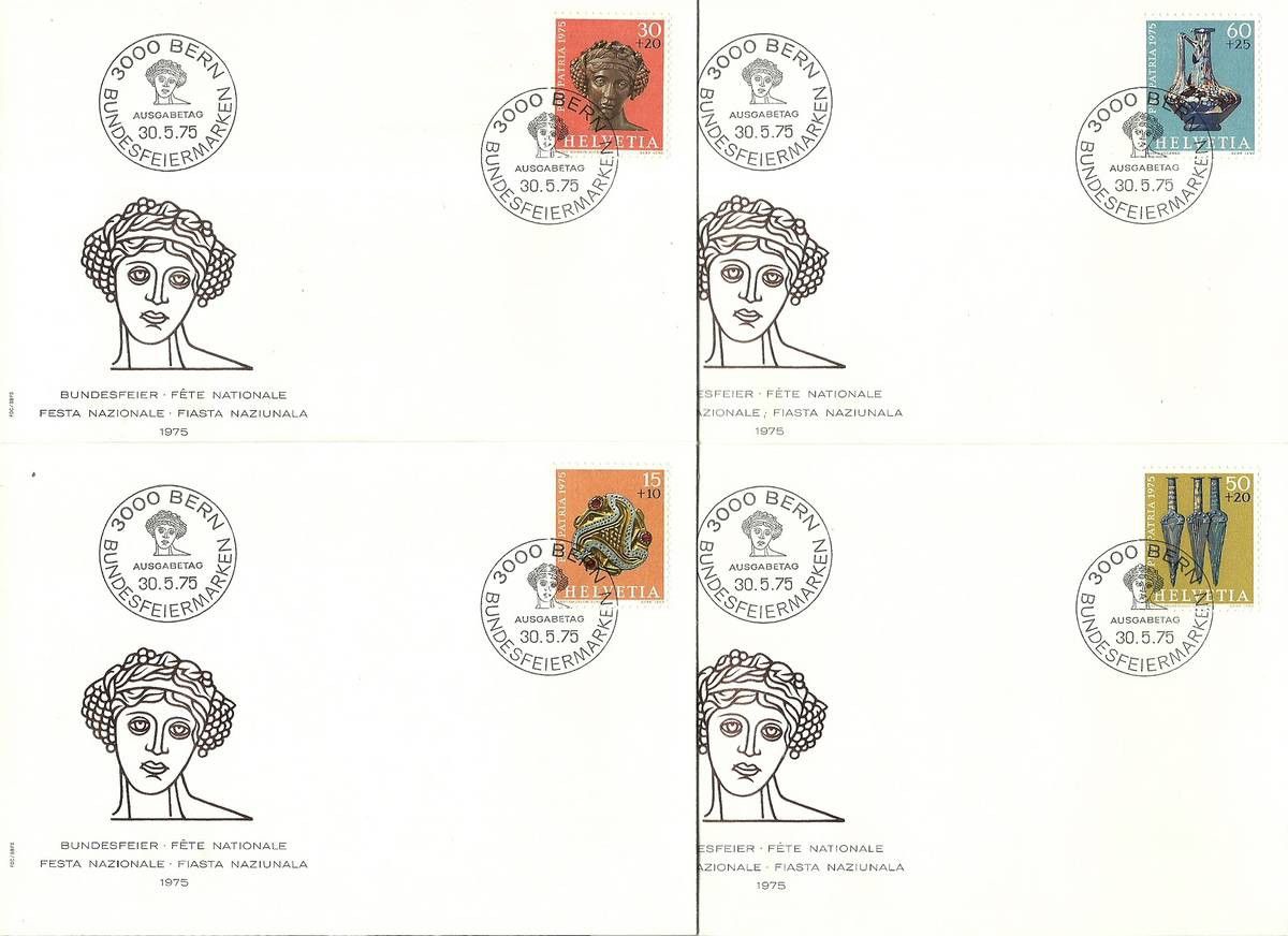 Znaczek Szwajcaria 1975 Mi 1053-1056 FDC