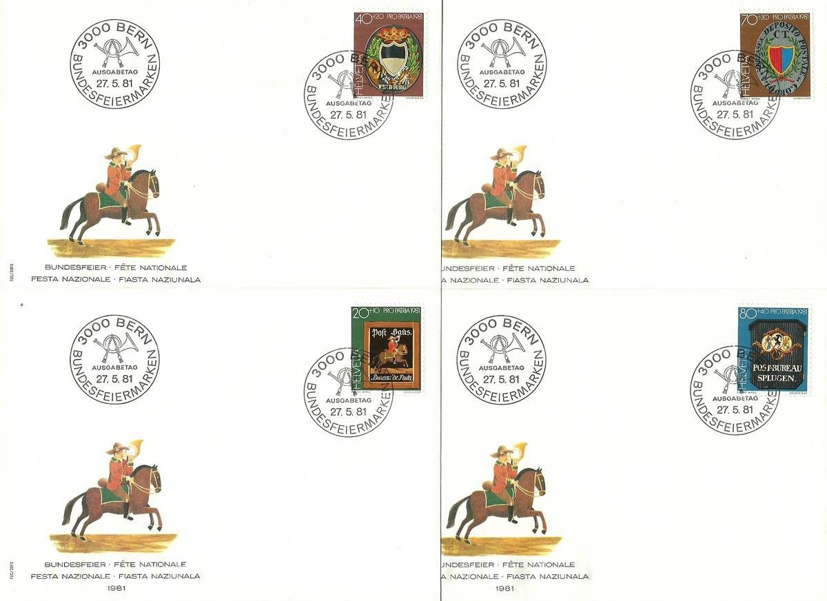 Znaczek Szwajcaria 1981 Mi 1199-1202 FDC