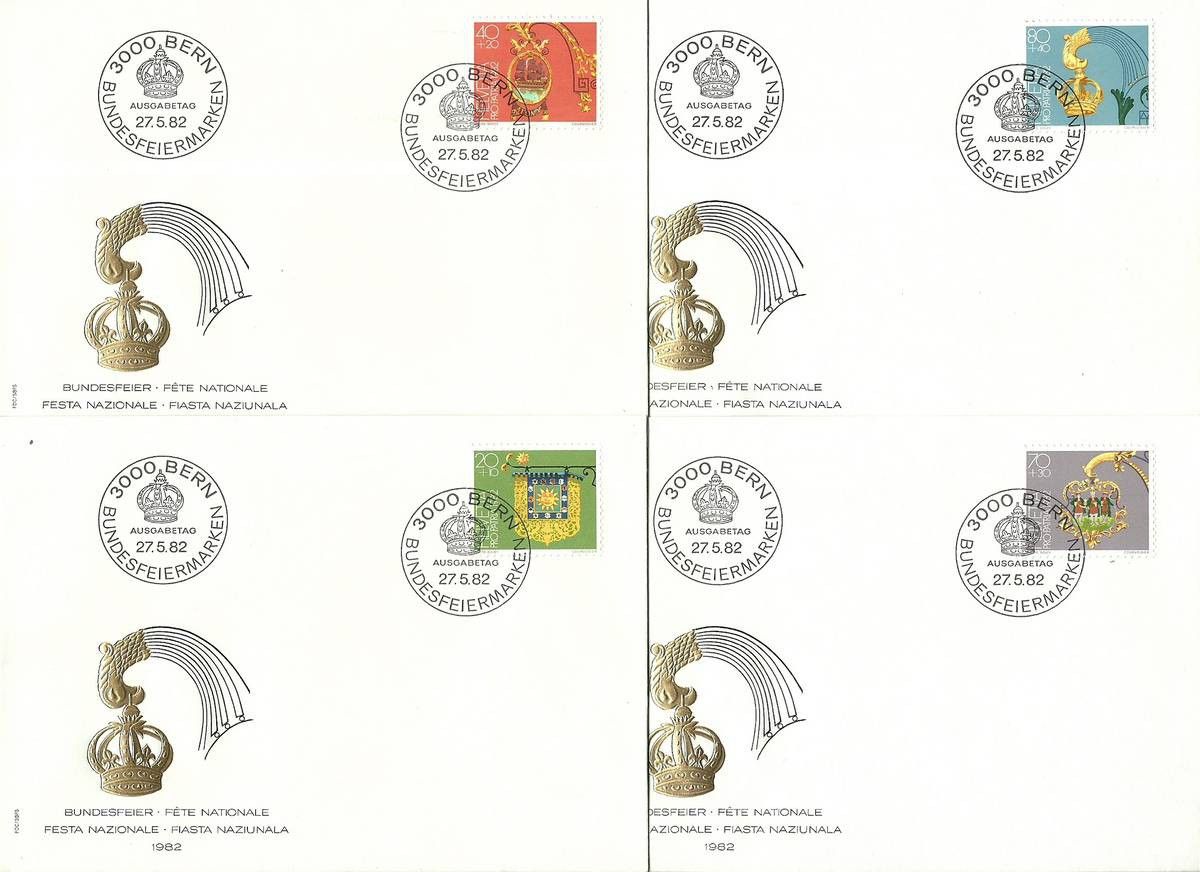 Znaczek Szwajcaria 1982 Mi 1223-1226 FDC