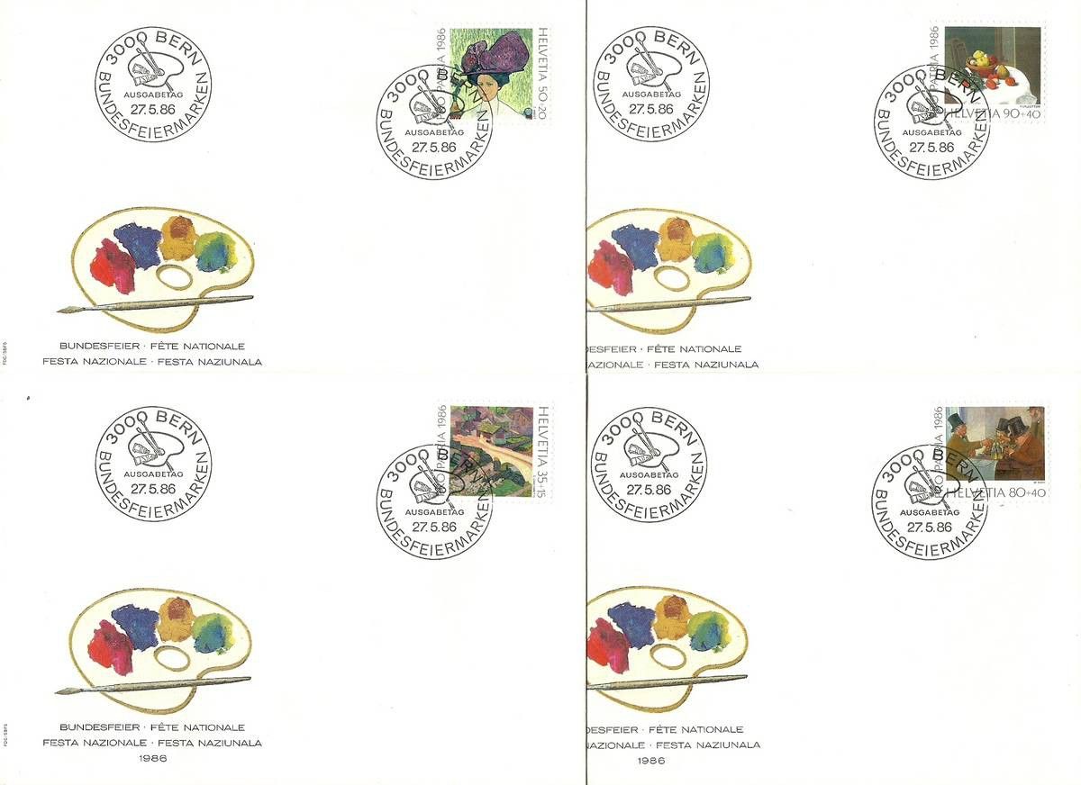 Znaczek Szwajcaria 1986 Mi 1317-1320 FDC