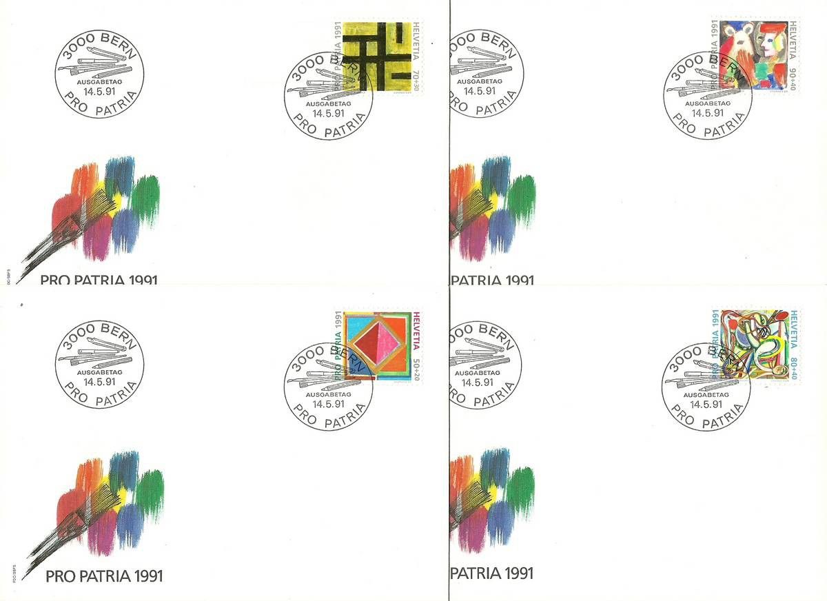 Znaczek Szwajcaria 1991 Mi 1446-1449 FDC