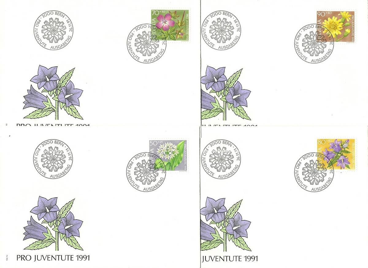 Znaczek Szwajcaria 1991 Mi 1455-1458 FDC