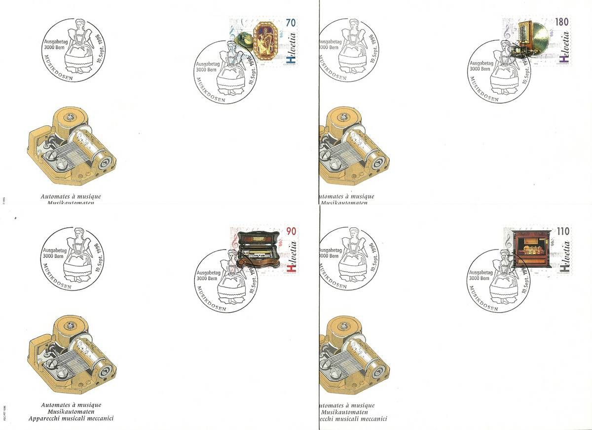 Znaczek Szwajcaria 1996 Mi 1585-1588 FDC