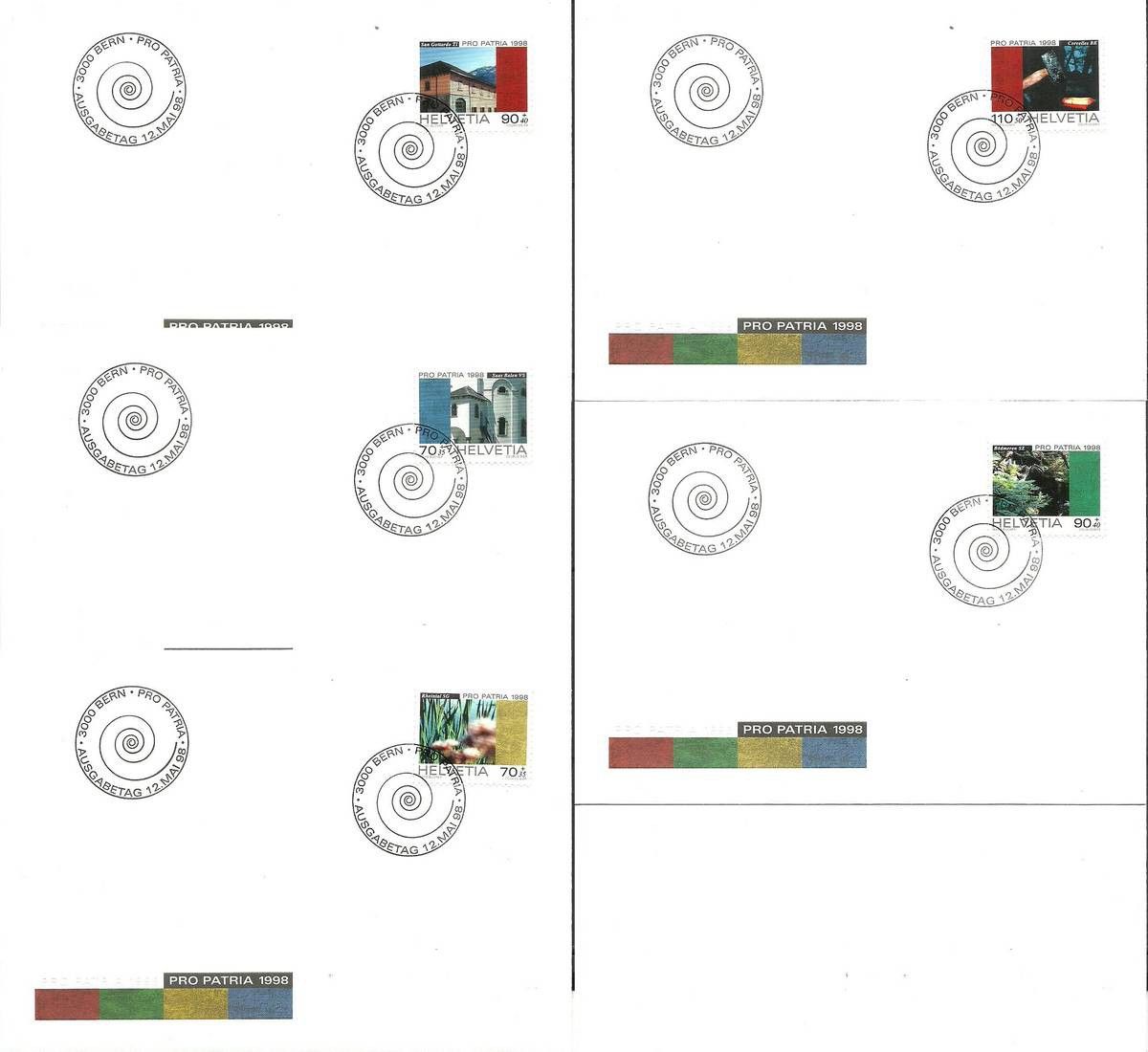 Znaczek Szwajcaria 1998 Mi 1649-1653 FDC