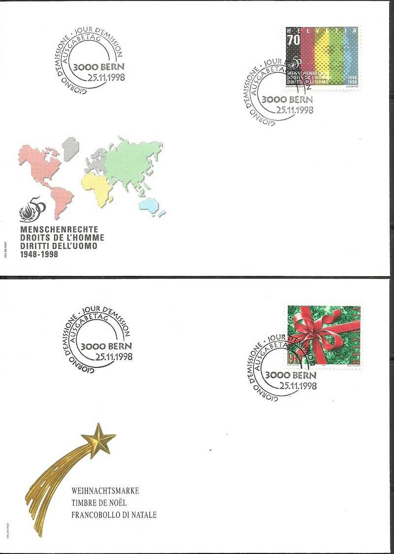 Znaczek Szwajcaria 1998 Mi 1670-1671 FDC