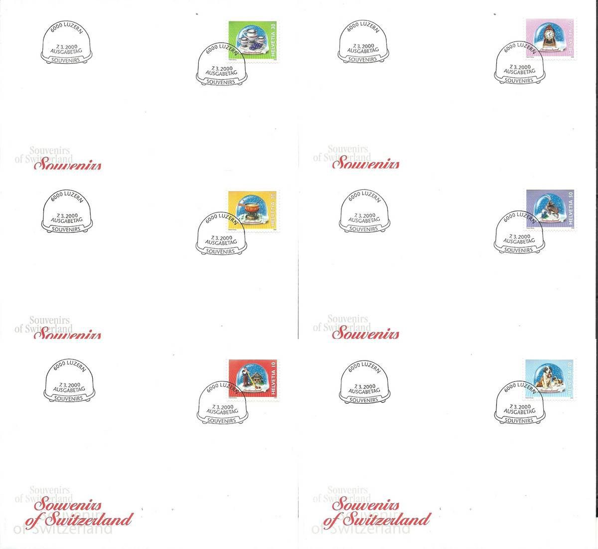 Znaczek Szwajcaria 2000 Mi 1709-1714 FDC