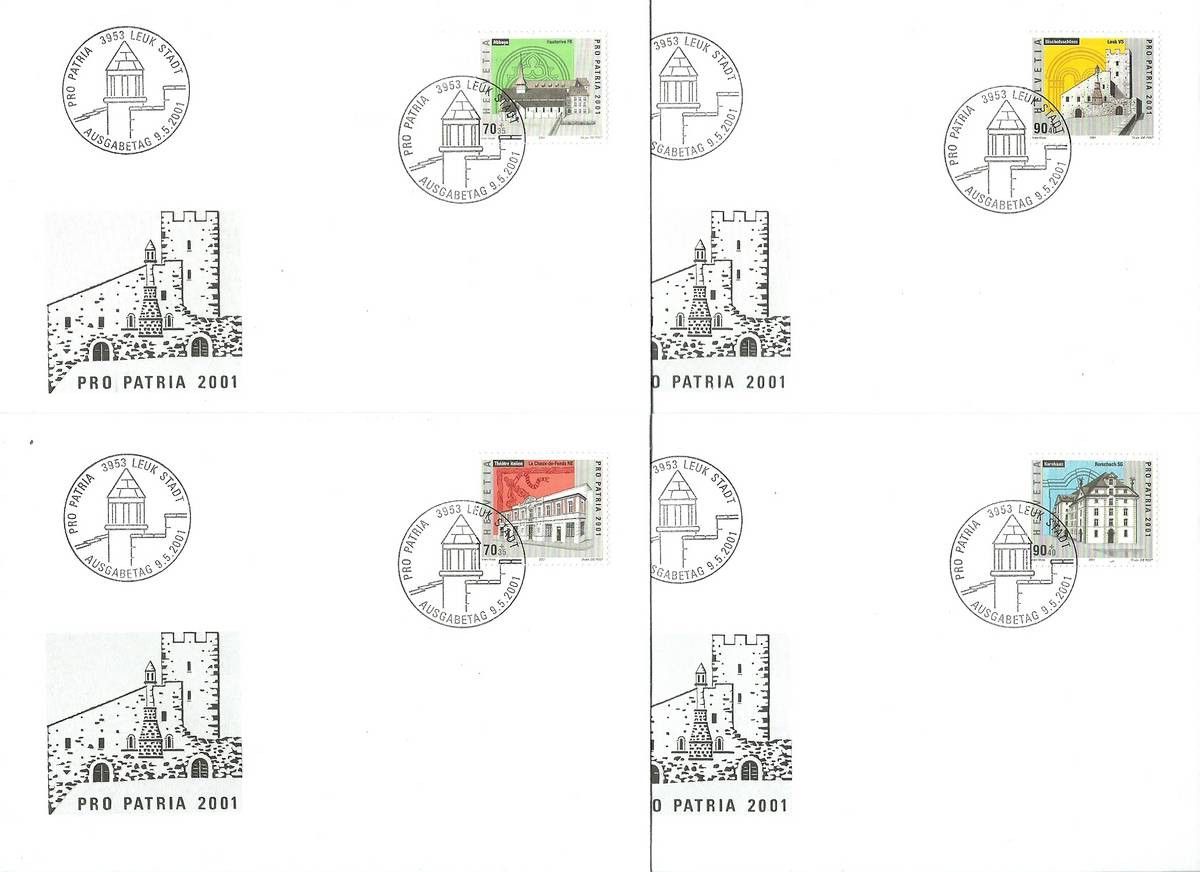 Znaczek Szwajcaria 2001 Mi 1753-1756 FDC