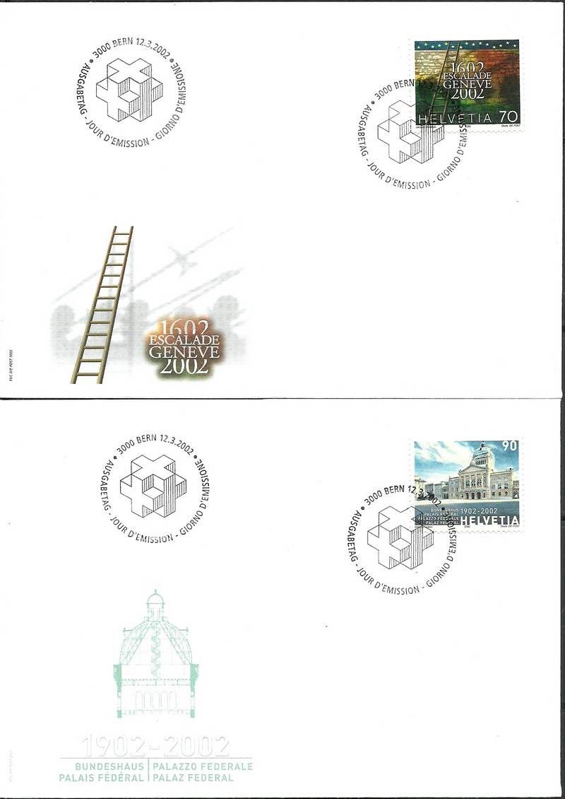 Znaczek Szwajcaria 2002 Mi 1782-1783 FDC