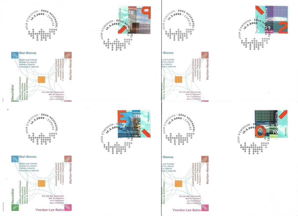 Znaczek Szwajcaria 2002 Mi 1785-1788 FDC