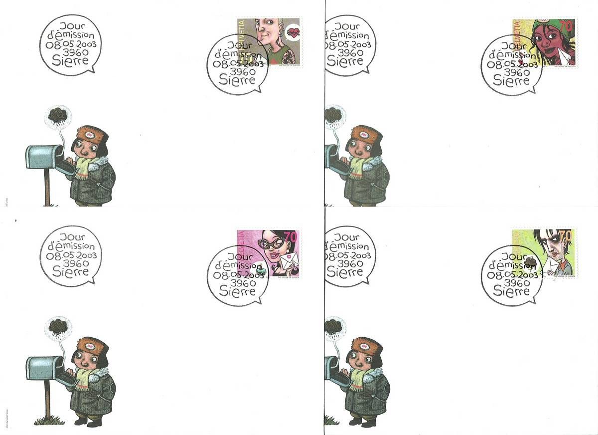 Znaczek Szwajcaria 2003 Mi 1839-1842 FDC