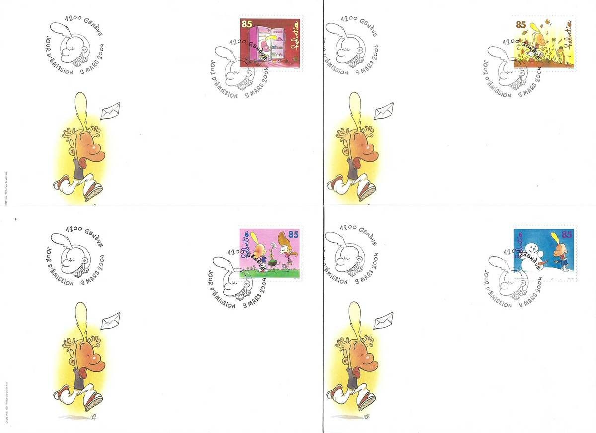 Znaczek Szwajcaria 2004 Mi 1869-1872 FDC