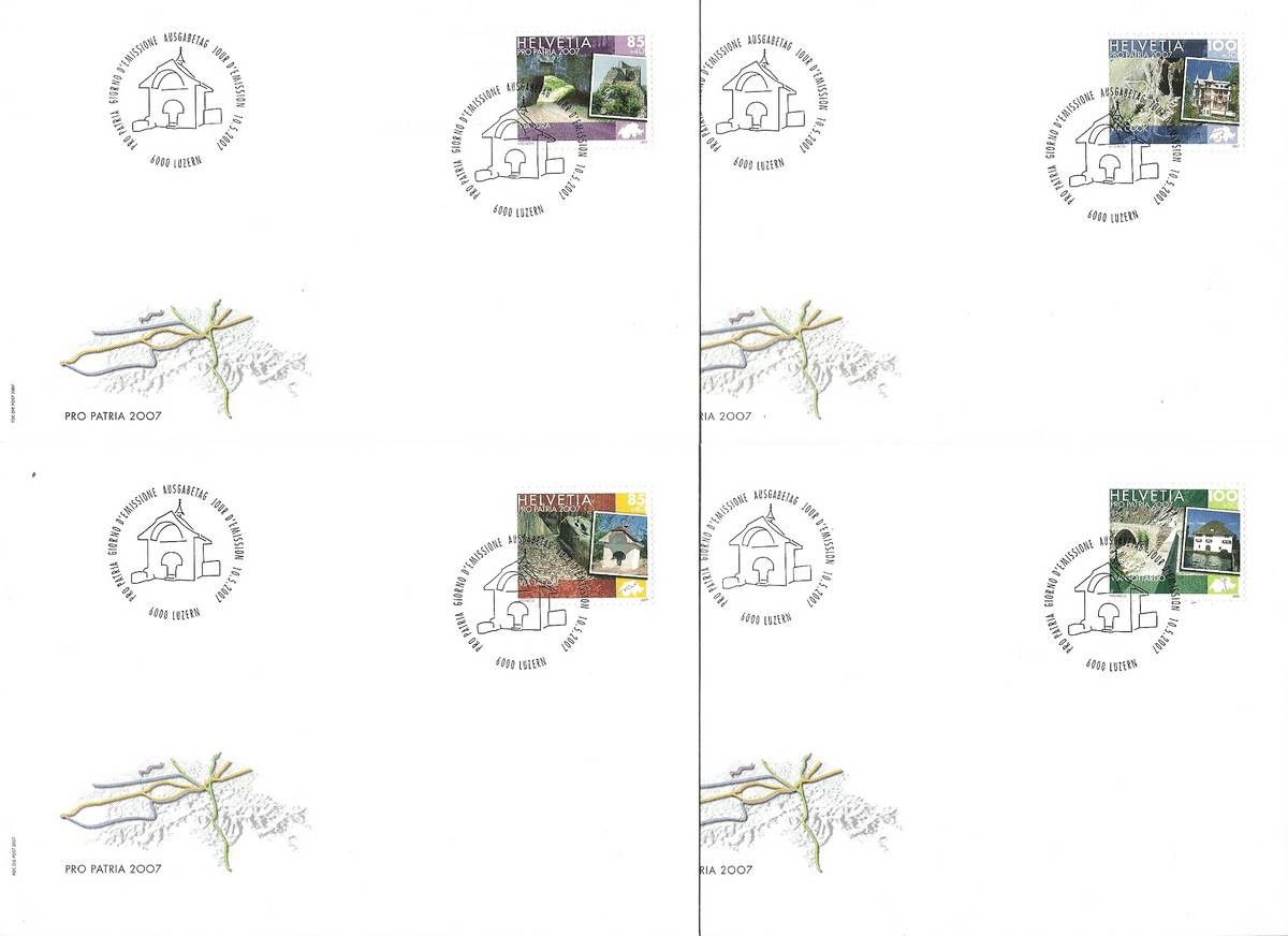 Znaczek Szwajcaria 2007 Mi 2007-2010 FDC