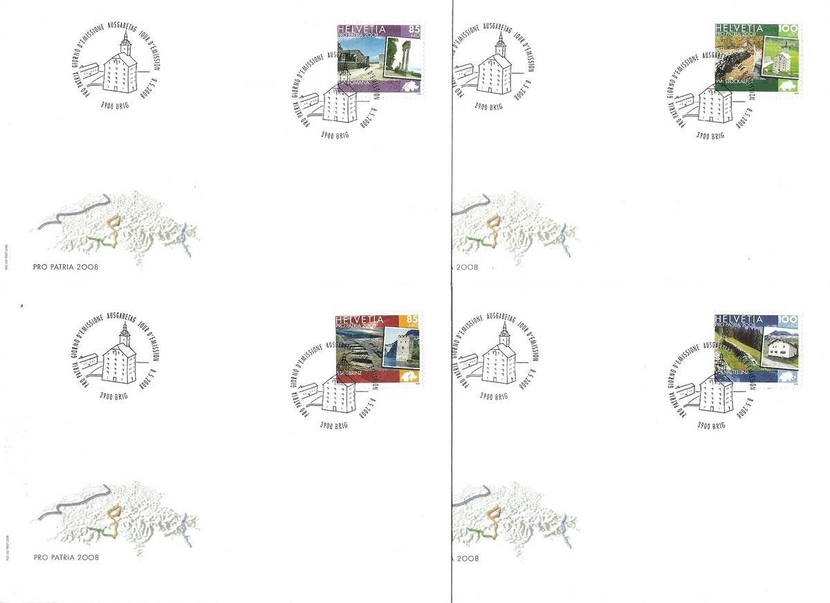 Znaczek Szwajcaria 2008 Mi 2061-2064 FDC