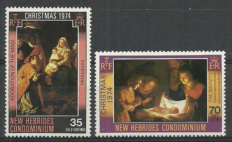 Znaczek Nowe Hebrydy 1974 Mi 401-402 Czyste **