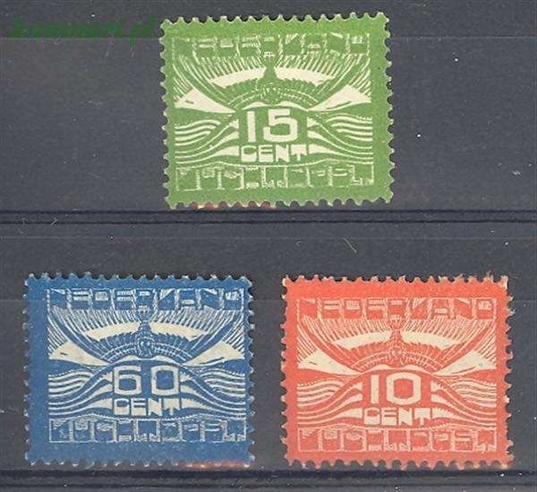 Znaczek Holandia 1921 Mi 102-104 Z podlepką *