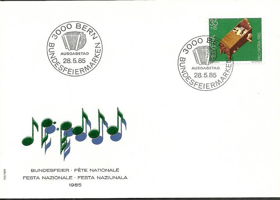 Znaczek Szwajcaria 1985 Mi 1297 FDC