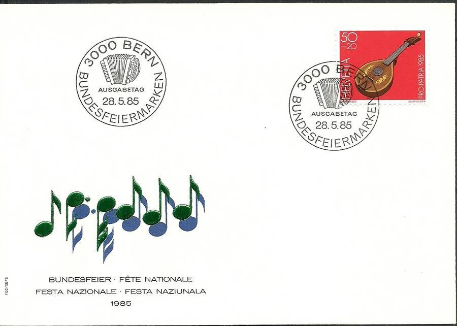 Znaczek Szwajcaria 1985 Mi 1298 FDC