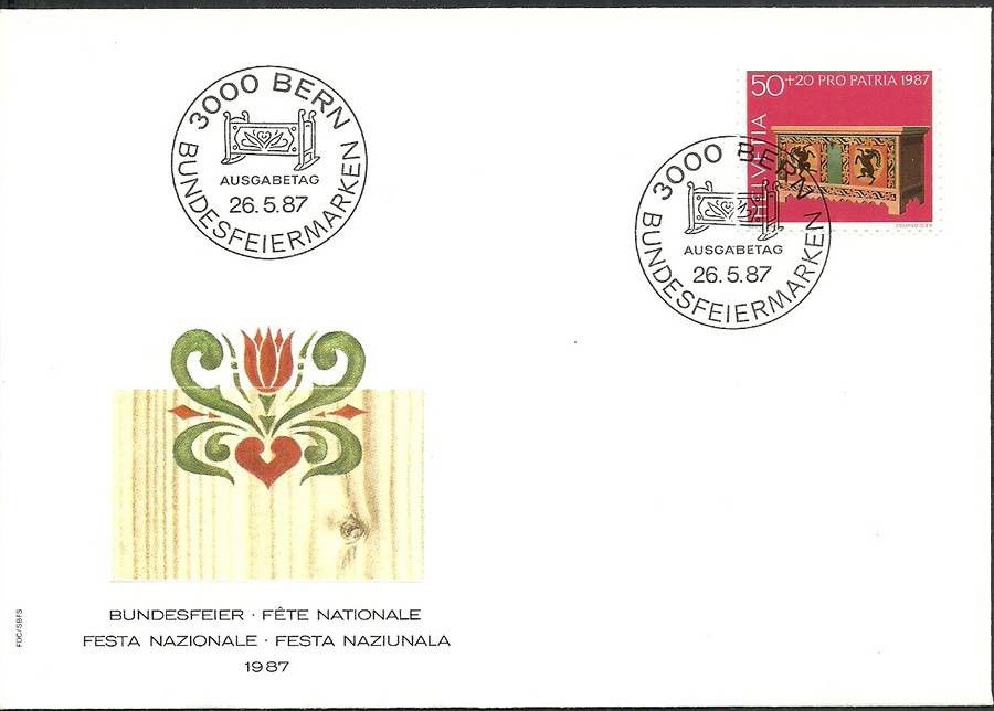 Znaczek Szwajcaria 1987 Mi 1346 FDC