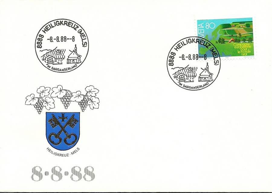 Znaczek Szwajcaria 1988 Mi 1367 FDC