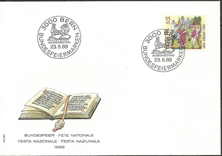 Znaczek Szwajcaria 1989 Mi 1393 FDC
