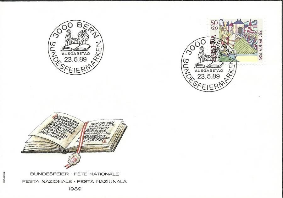 Znaczek Szwajcaria 1989 Mi 1394 FDC