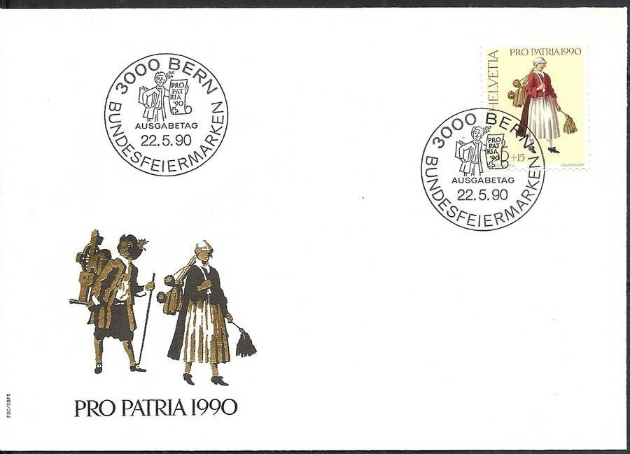 Znaczek Szwajcaria 1990 Mi 1417 FDC
