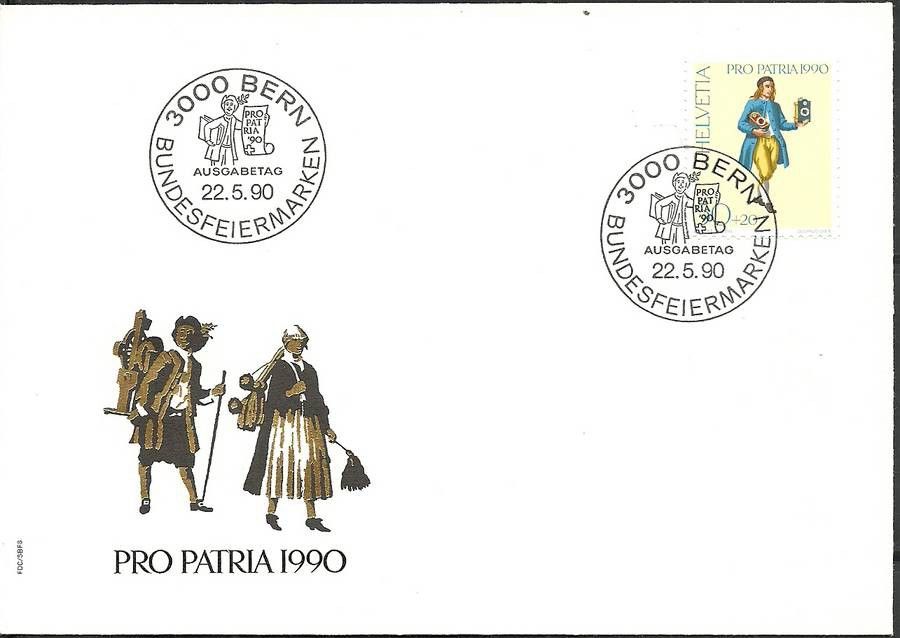 Znaczek Szwajcaria 1990 Mi 1418 FDC