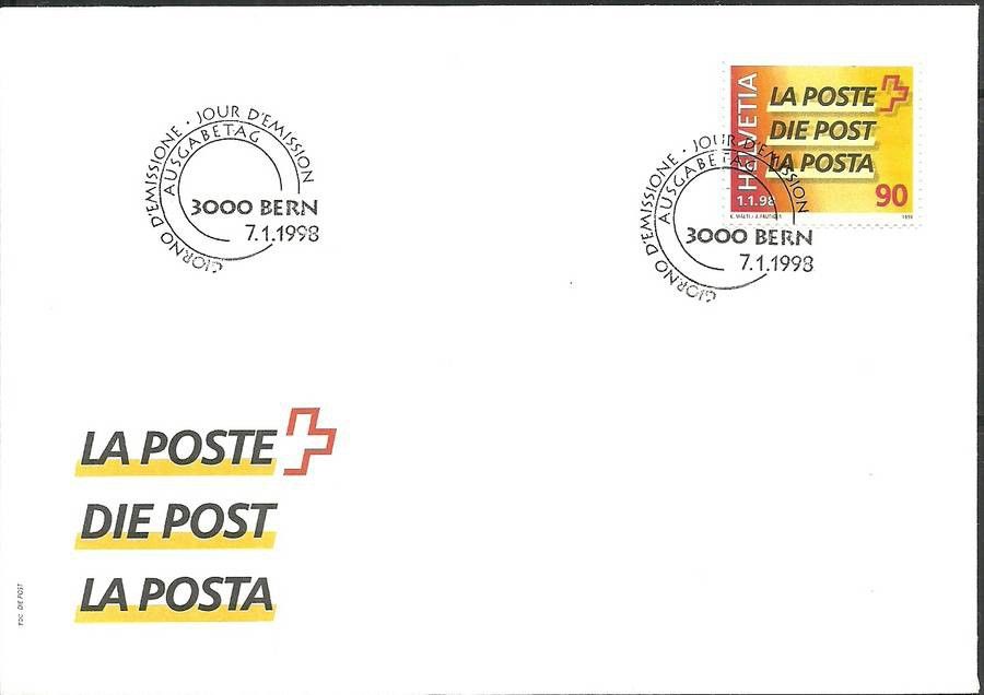 Znaczek Szwajcaria 1998 Mi 1637 FDC