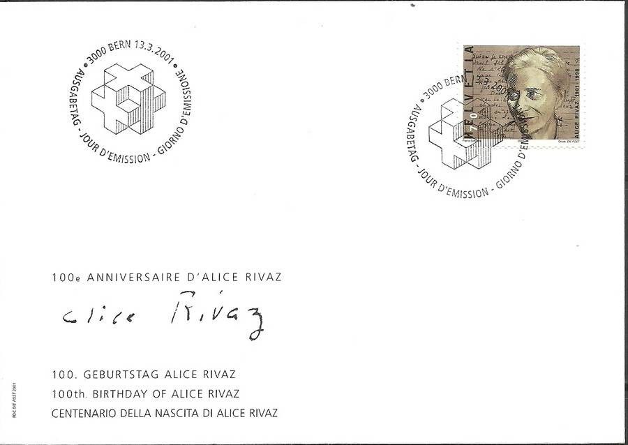 Znaczek Szwajcaria 2001 Mi 1746 FDC