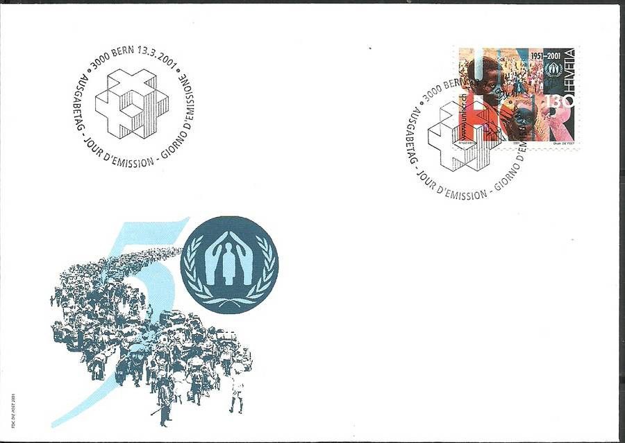 Znaczek Szwajcaria 2001 Mi 1749 FDC