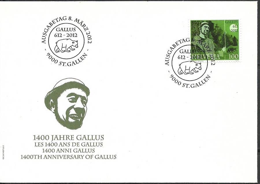 Znaczek Szwajcaria 2012 Mi 2237 FDC