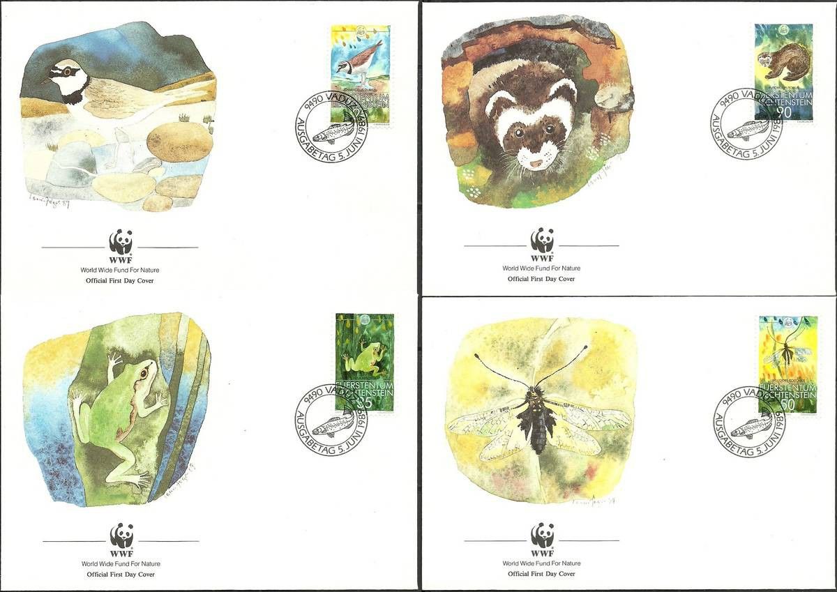 Znaczek Liechtenstein 1989 Mi 967-970 FDC