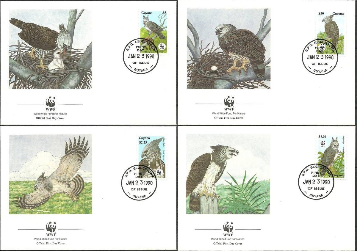 Znaczek Gujana 1990 Mi 3077-3080 FDC