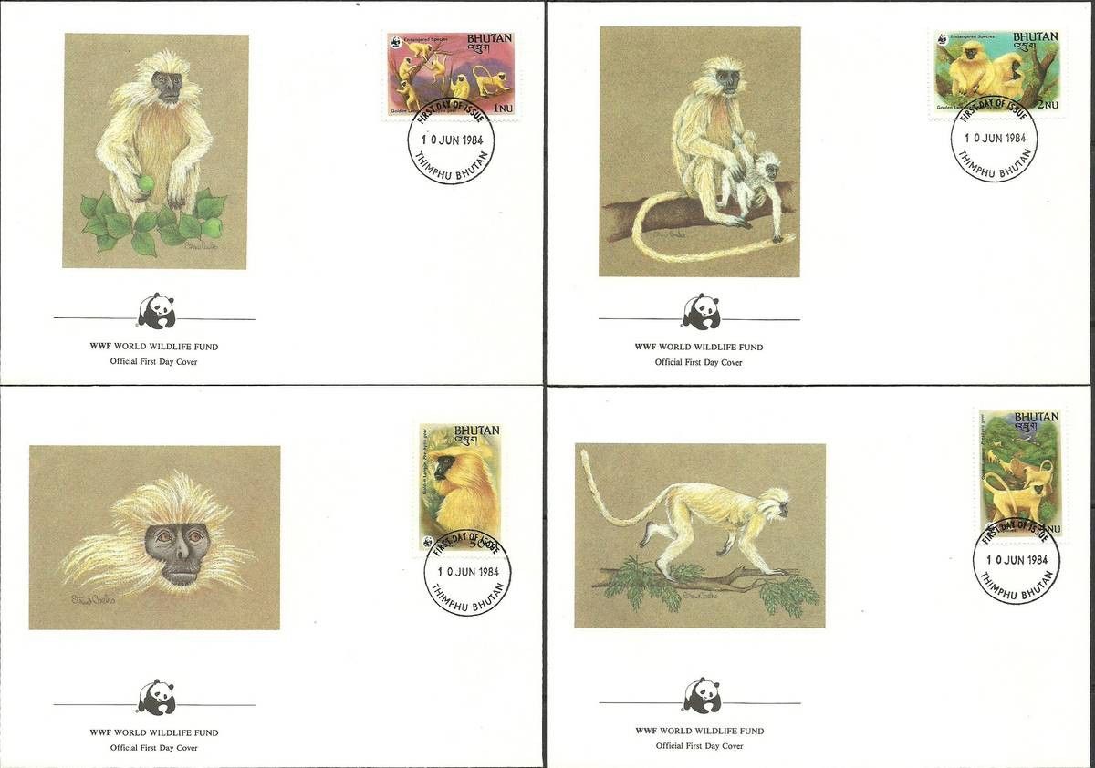 Znaczek Bhutan 1984 Mi 840-843 FDC