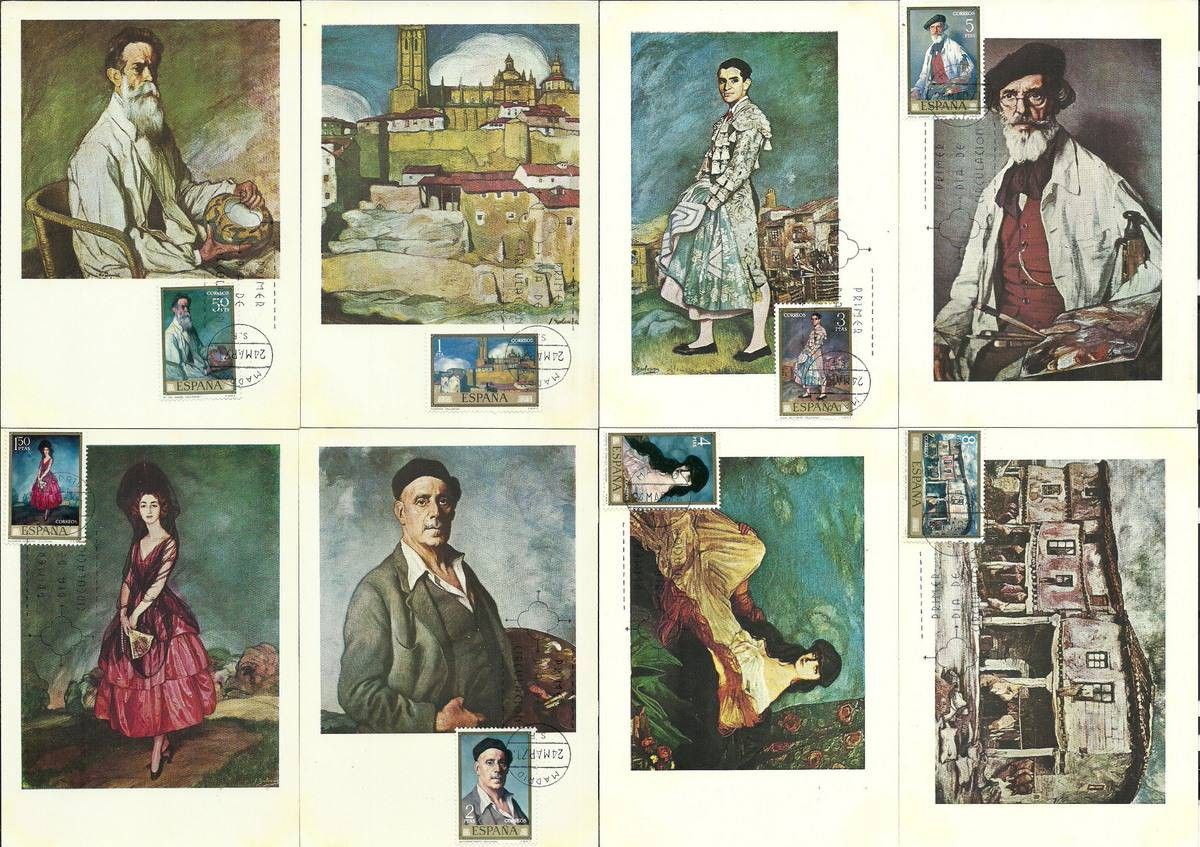 Znaczek Hiszpania 1971 Mi 1912-1919 Karta Max
