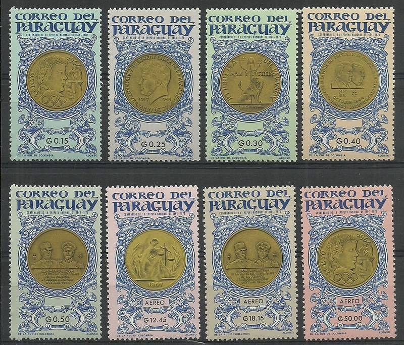 Znaczek Paragwaj 1965 Mi 1408-1415 Czyste **