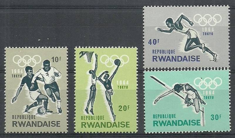 Znaczek Rwanda 1964 Mi 85-88 Czyste **