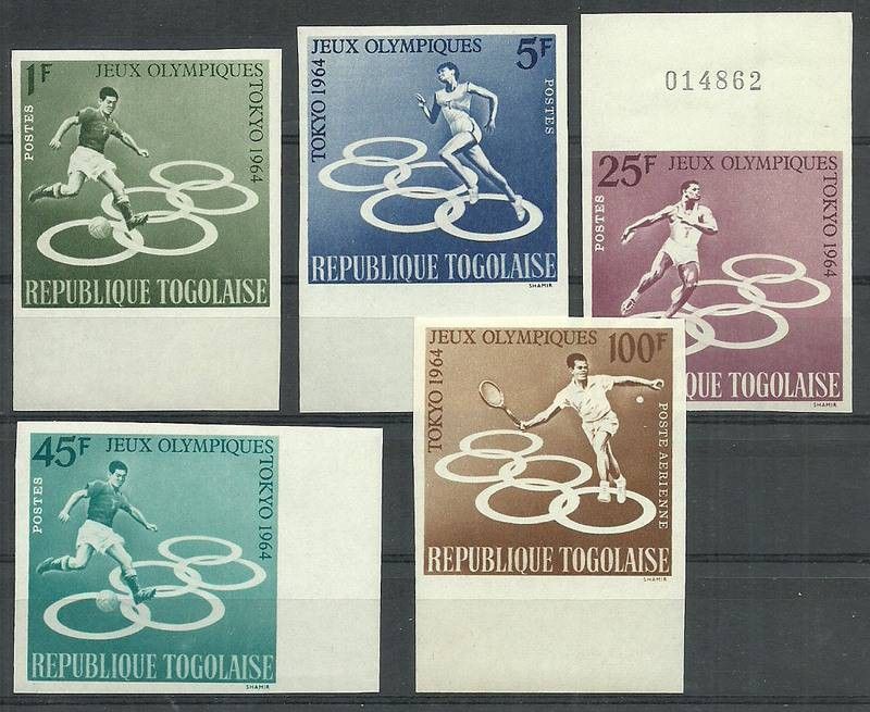 Znaczek Togo 1964 Mi 435-439B Czyste **