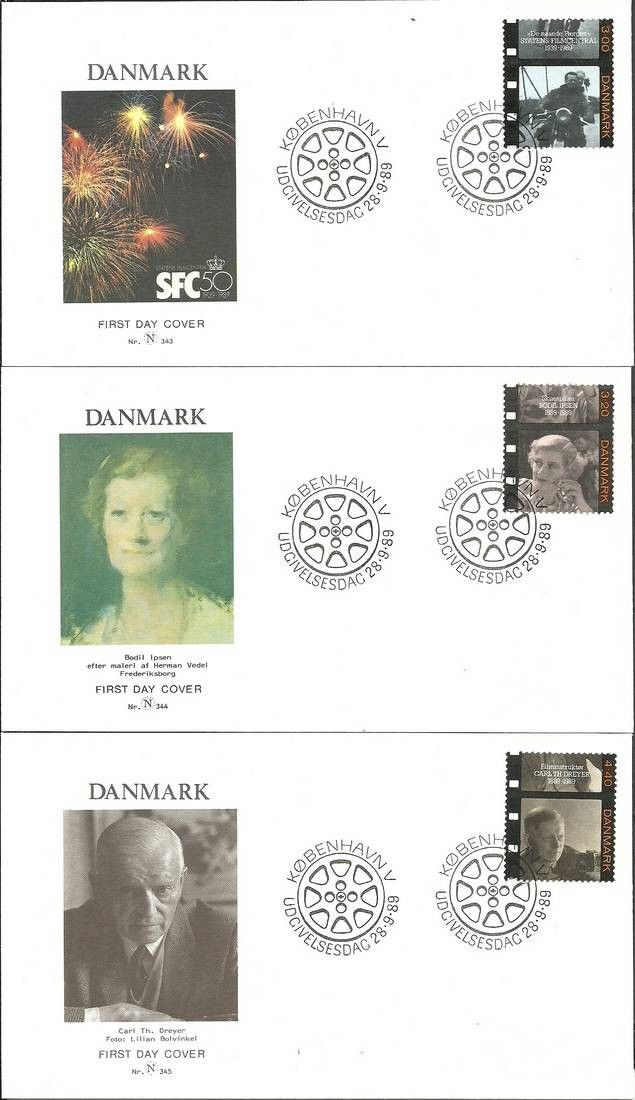 Znaczek Dania 1989 Mi 957-959 FDC