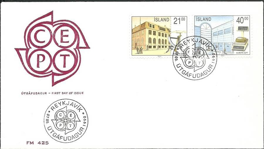 Znaczek Islandia 1990 Mi 726-727 FDC